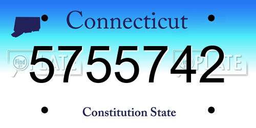 5755742 Connecticut License Plate