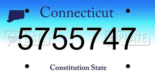 5755747 Connecticut License Plate
