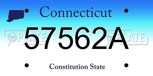 57562A Connecticut License Plate