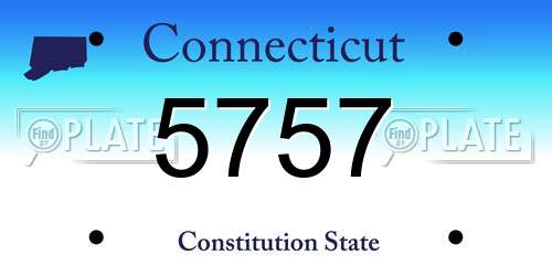 5757 Connecticut License Plate