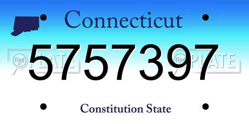 5757397 Connecticut License Plate