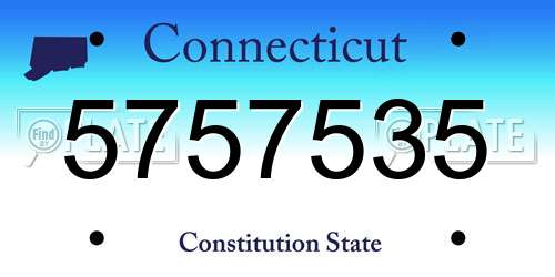 5757535 Connecticut License Plate