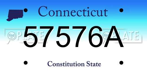 57576A Connecticut License Plate