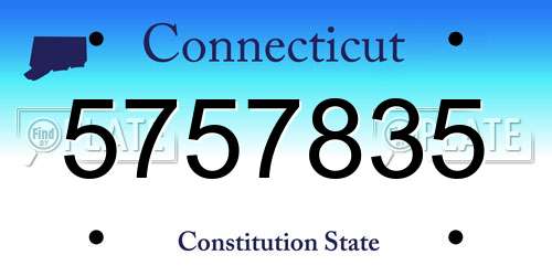 5757835 Connecticut License Plate