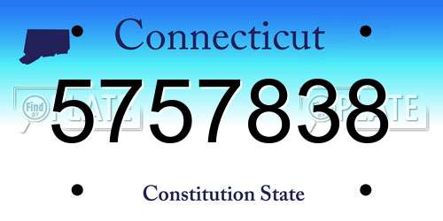5757838 Connecticut License Plate