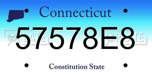 57578E8 Connecticut License Plate