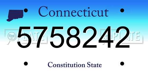 5758242 Connecticut License Plate