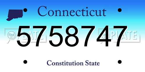 5758747 Connecticut License Plate
