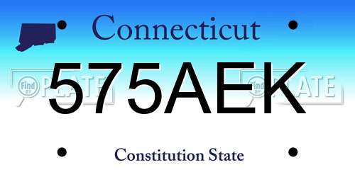 575AEK Connecticut License Plate