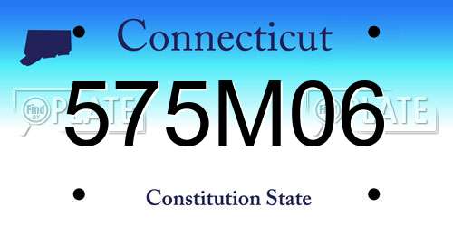 575M06 Connecticut License Plate