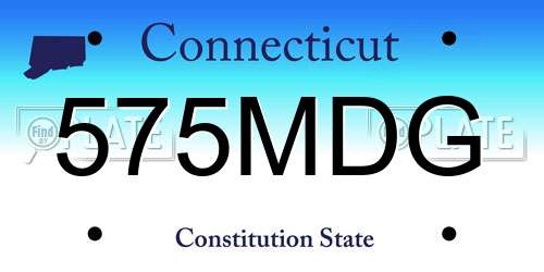 575MDG Connecticut License Plate