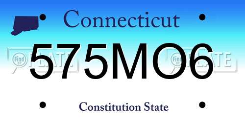 575MO6 Connecticut License Plate