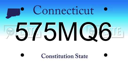 575MQ6 Connecticut License Plate