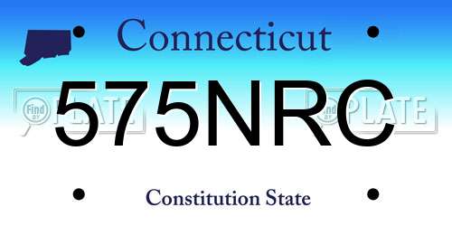575NRC Connecticut License Plate