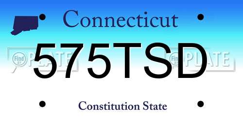 575TSD Connecticut License Plate