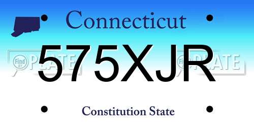 575XJR Connecticut License Plate