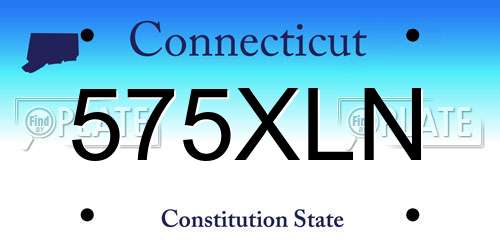 575XLN Connecticut License Plate