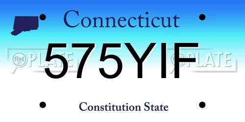 575YIF Connecticut License Plate