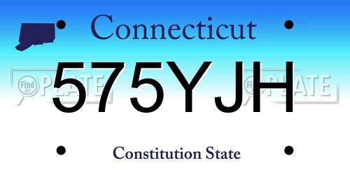 575YJH Connecticut License Plate