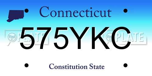 575YKC Connecticut License Plate