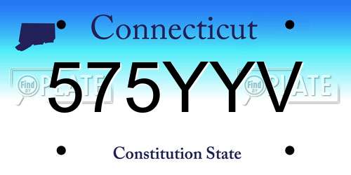 575YYV Connecticut License Plate