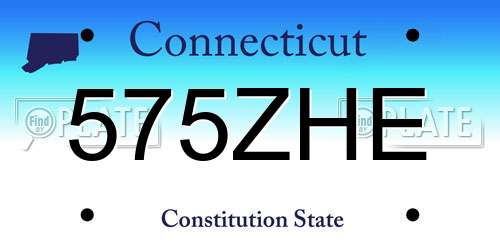 575ZHE Connecticut License Plate