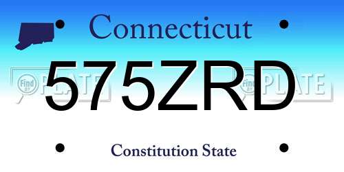575ZRD Connecticut License Plate
