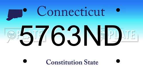 5763ND Connecticut License Plate