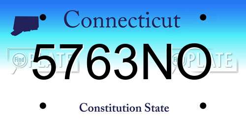 5763NO Connecticut License Plate