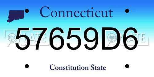 57659D6 Connecticut License Plate