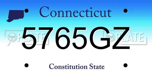 5765GZ Connecticut License Plate