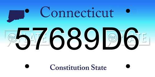 57689D6 Connecticut License Plate