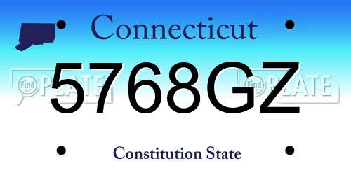5768GZ Connecticut License Plate
