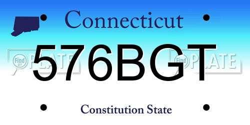 576BGT Connecticut License Plate