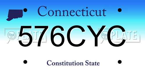 576CYC Connecticut License Plate