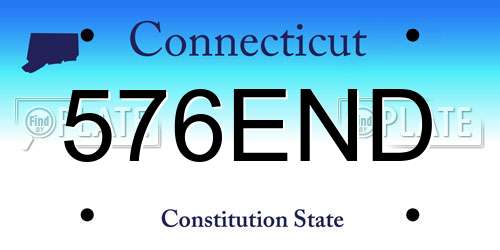 576END Connecticut License Plate