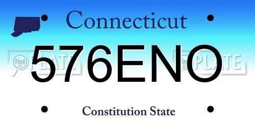576ENO Connecticut License Plate