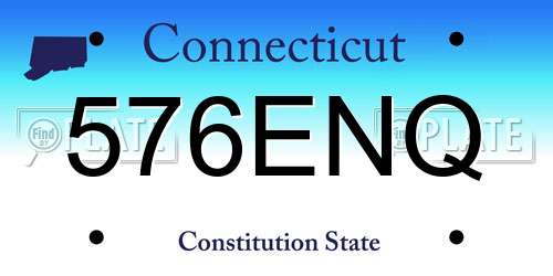 576ENQ Connecticut License Plate