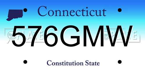 576GMW Connecticut License Plate