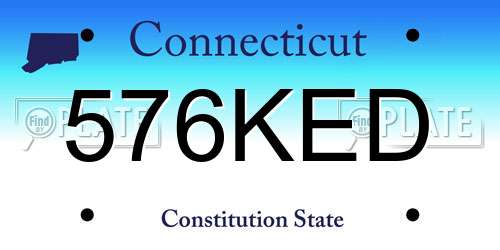 576KED Connecticut License Plate