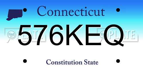 576KEQ Connecticut License Plate