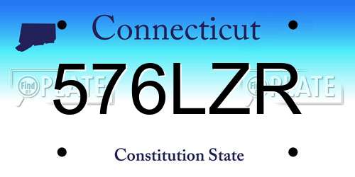 576LZR Connecticut License Plate