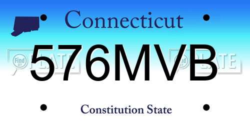 576MVB Connecticut License Plate