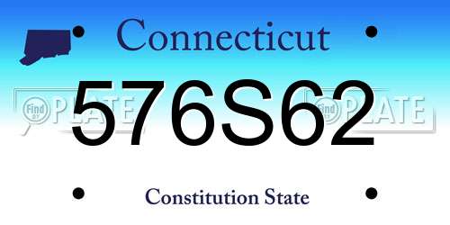 576S62 Connecticut License Plate