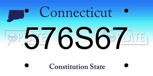 576S67 Connecticut License Plate