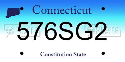 576SG2 Connecticut License Plate