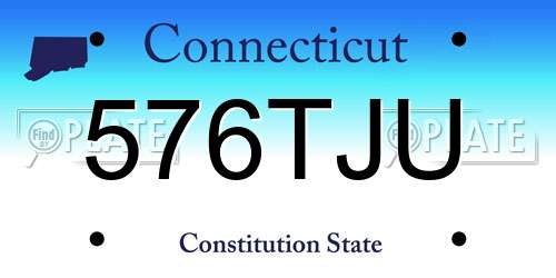 576TJU Connecticut License Plate