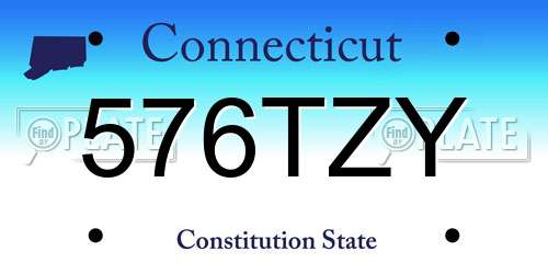 576TZY Connecticut License Plate