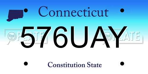 576UAY Connecticut License Plate