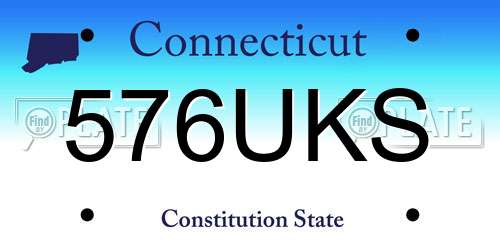 576UKS Connecticut License Plate